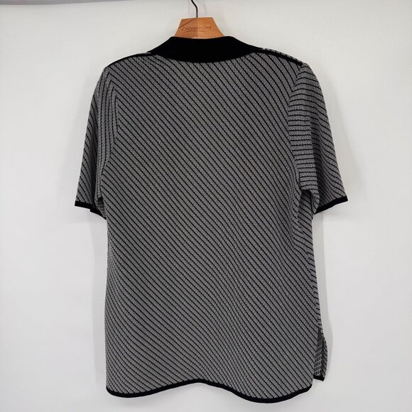 Exclusively Misook Womens Black pattern Open Cardigan jacket size large - Picture 8 of 14